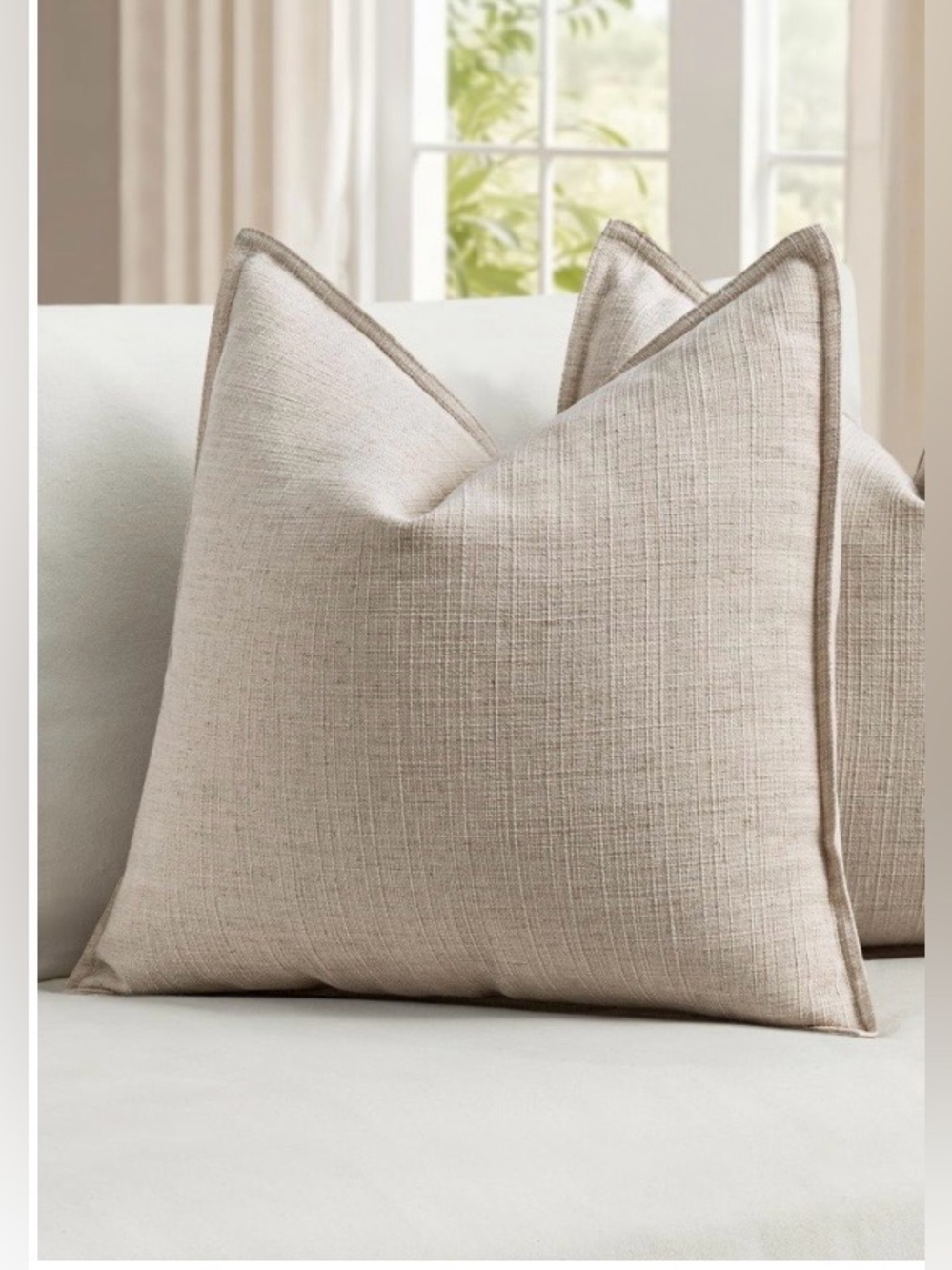 Oversized Decorative Euro Sham SQUARE 26x26” OATMEAL (One Sham Only)